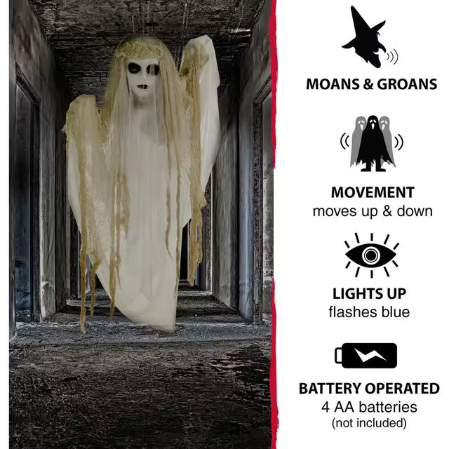 47.2 In. Animatronic Ghost Bride Halloween Decoration