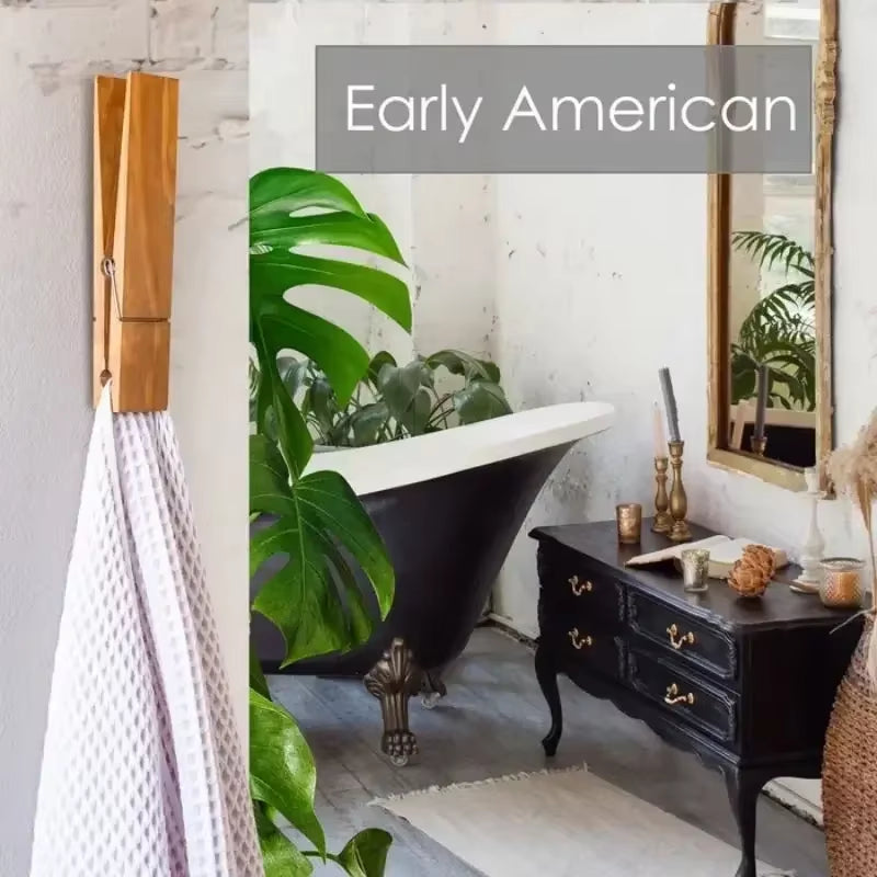 Wooden Clothespin Towel Holder – Rustic Wall-Mounted Bathroom Hook