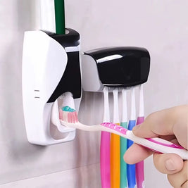 Automatic Toothpaste Dispenser & Wall-Mounted Toothbrush Holder Set – Bathroom Organizer Rack