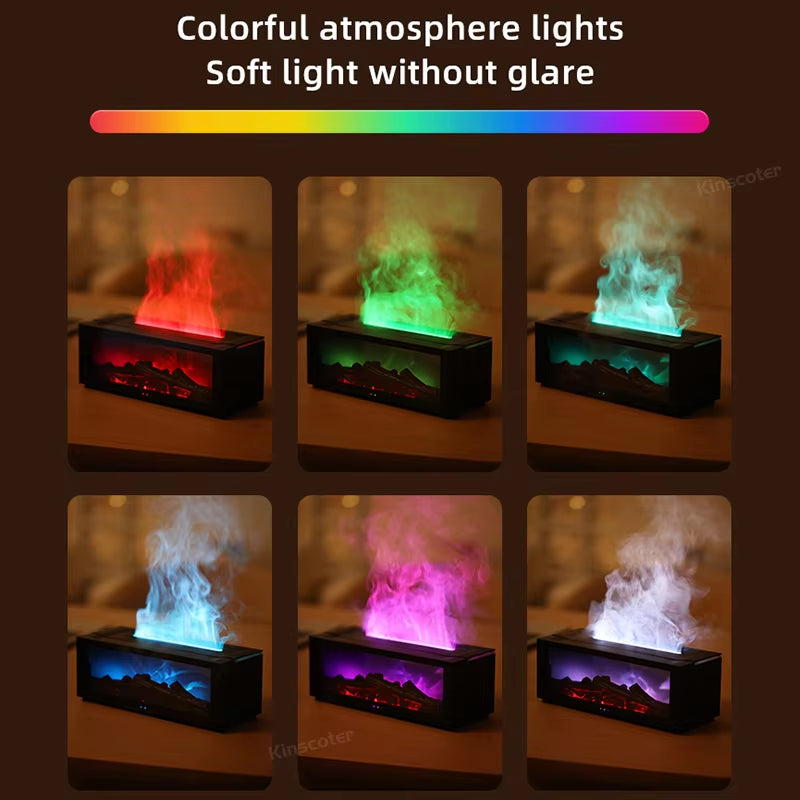 Creative Fireplace Humidifier & Aroma Diffuser – LED Light & Remote Control