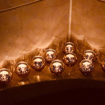Round Gold Votive Candle Holders – Mercury Glass Set of 12 for Diwali & Home Decor