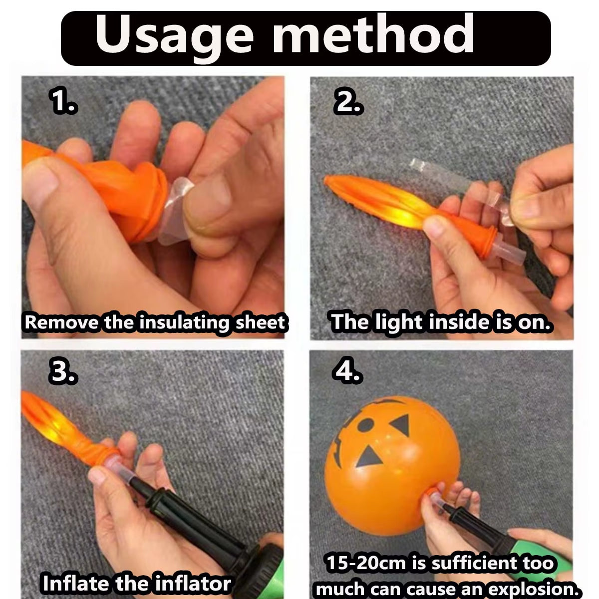 5/10Pcs Halloween Pumpkin LED Luminous Latex Balloon Halloween Decoration Home Outdoor Halloween Pumpkin Decoration