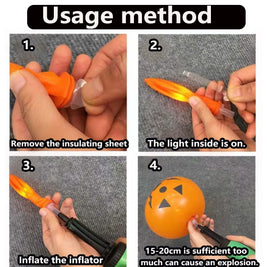 5/10Pcs Halloween Pumpkin LED Luminous Latex Balloon Halloween Decoration Home Outdoor Halloween Pumpkin Decoration