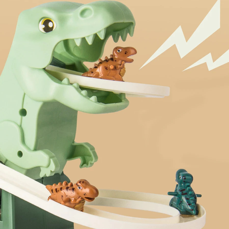 Dinosaur Climbing Slide Toy – Electric Music Track Set with 3 Dinosaurs, Fun Gift for Kids