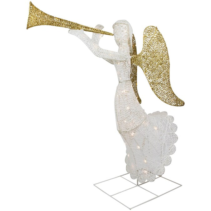 48-In Freestanding Angel Yard Decoration with Clear LED Lights