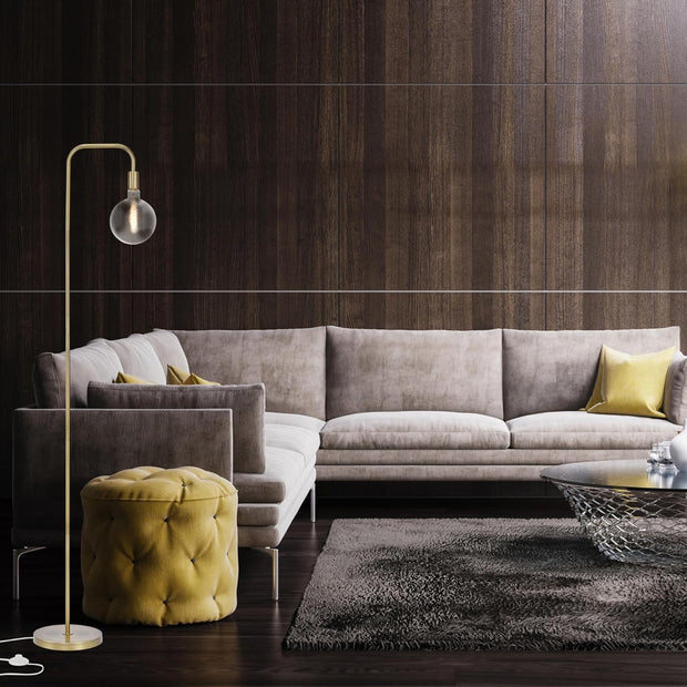 Holden 70" Floor Lamp – Matte Brass Modern Standing Lamp with Foot Switch
