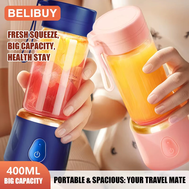 530ML Portable Electric Juicer Blender – USB Rechargeable Smoothie & Fruit Mixer Cup