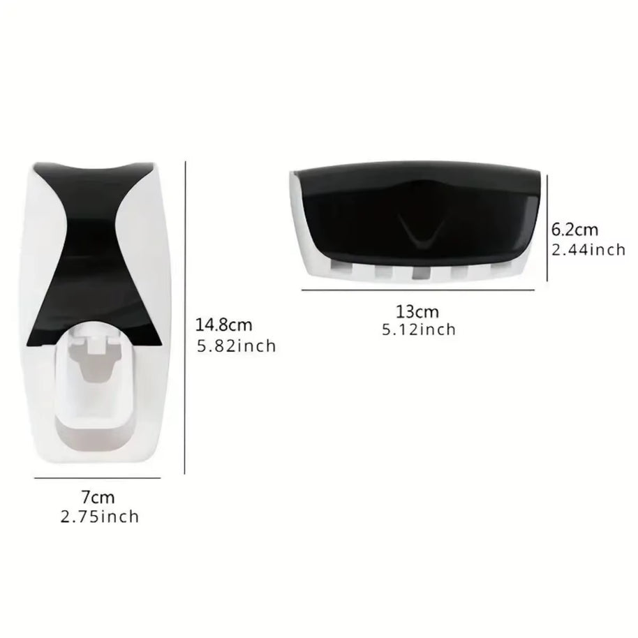 Automatic Toothpaste Dispenser & Wall-Mounted Toothbrush Holder Set – Bathroom Organizer Rack
