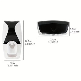Automatic Toothpaste Dispenser & Wall-Mounted Toothbrush Holder Set – Bathroom Organizer Rack