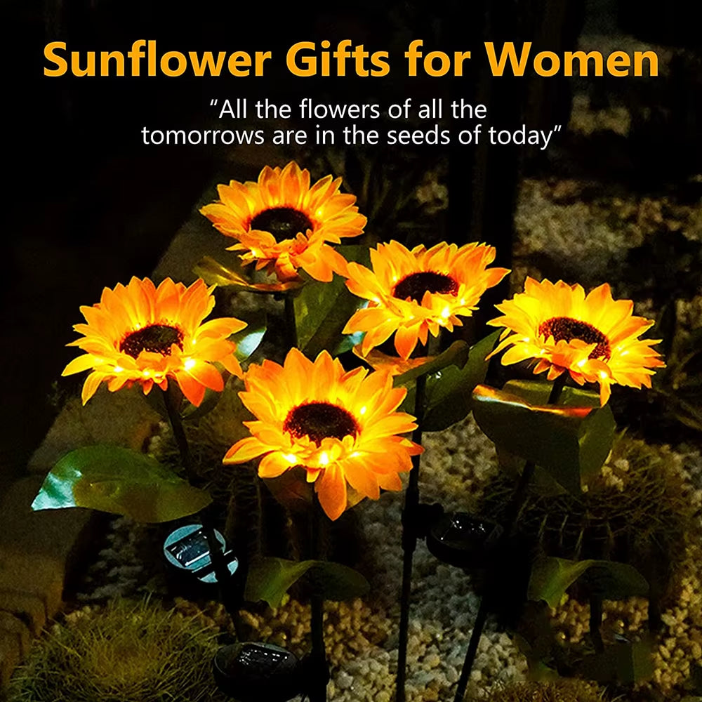 LED Solar Sunflower Garden Lights – Waterproof Outdoor Lawn & Pathway Decor