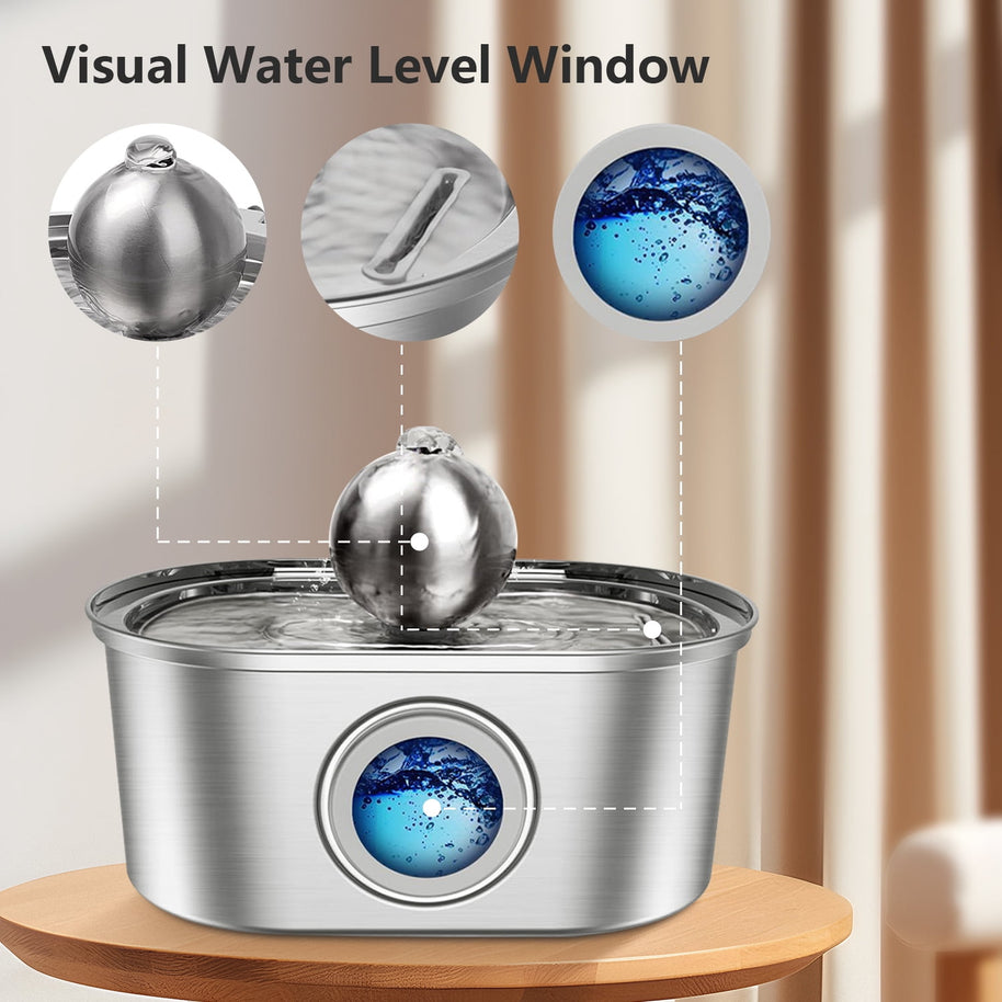 Cat Water Fountain – 3.2L Stainless Steel Automatic Pet Water Dispenser