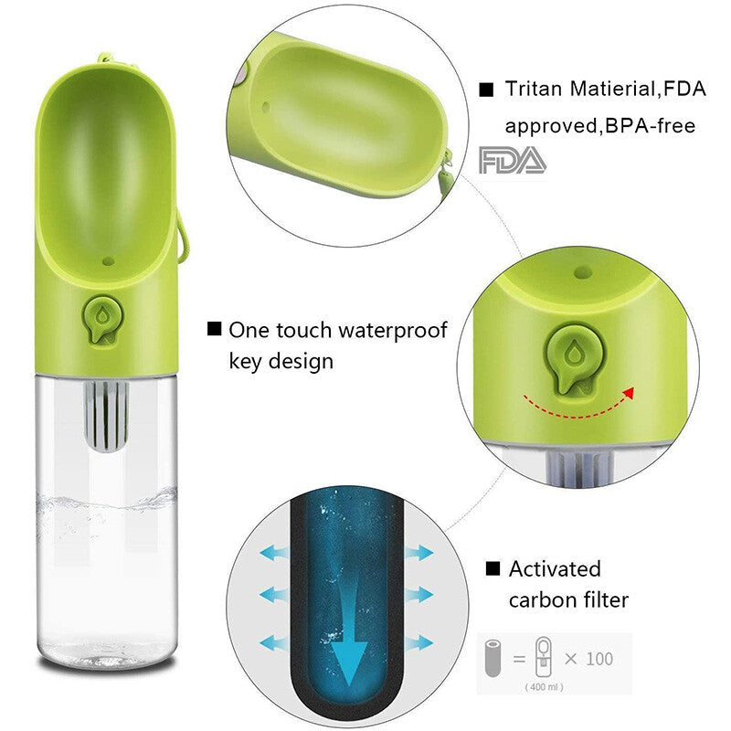 PETKIT Portable Dog Water Bottle – 400ML Travel Pet Hydration Dispenser