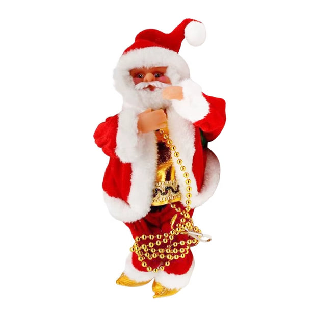 Santa Claus Climbing Beads Battery Operated Electric Climb up and down Climbing Santa with Light and Music Christmas Decoration