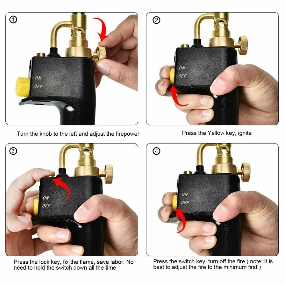 Propane Torch Head High Intensity Mapp Trigger Start Gas Torch Soldering Kit