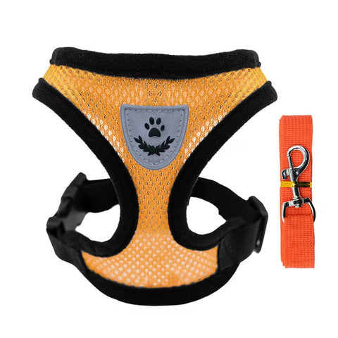 Adjustable Cat & Dog Harness Vest – Breathable Mesh Leash Set for Small & Medium Pets