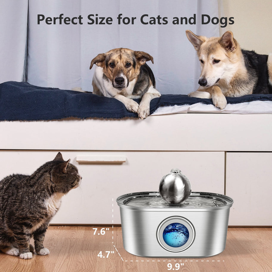 Cat Water Fountain – 3.2L Stainless Steel Automatic Pet Water Dispenser