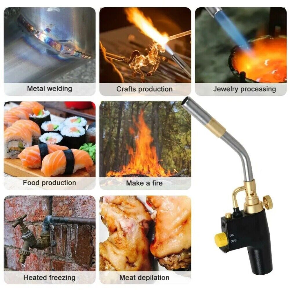Propane Torch Head High Intensity Mapp Trigger Start Gas Torch Soldering Kit