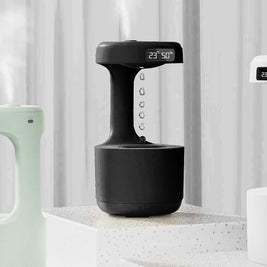Anti-Gravity Bedroom Humidifier – Large Capacity Aroma Diffuser with Clock & Backflow Mist