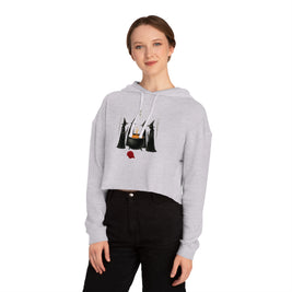 Witches get it done Hoodie, Halloween Sweatshirt, Cauldron Crop Top, Red Hat Cropped Jumper, Women's Pullover, Spooky Witch Hoodie