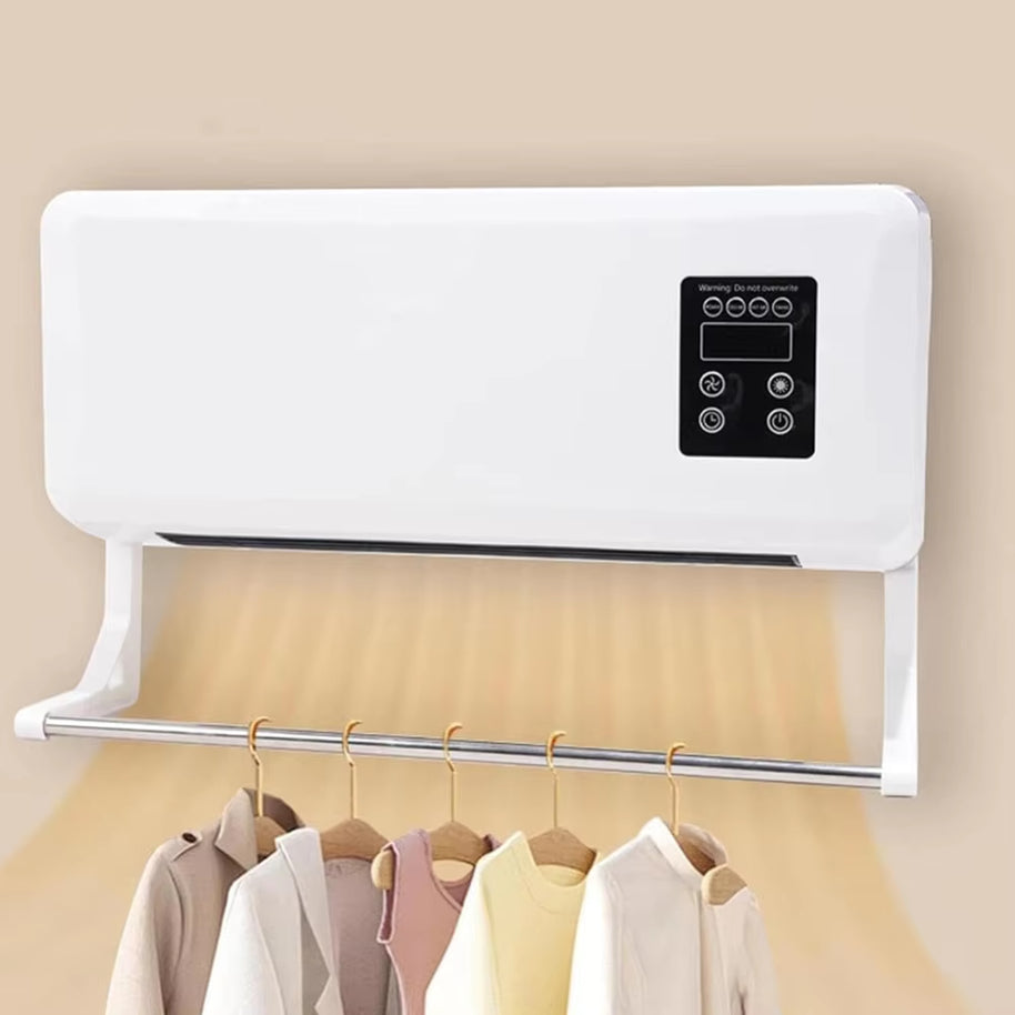 Wall-Mounted Electric Space Heater – Remote Control 3D Fan Heater for Home