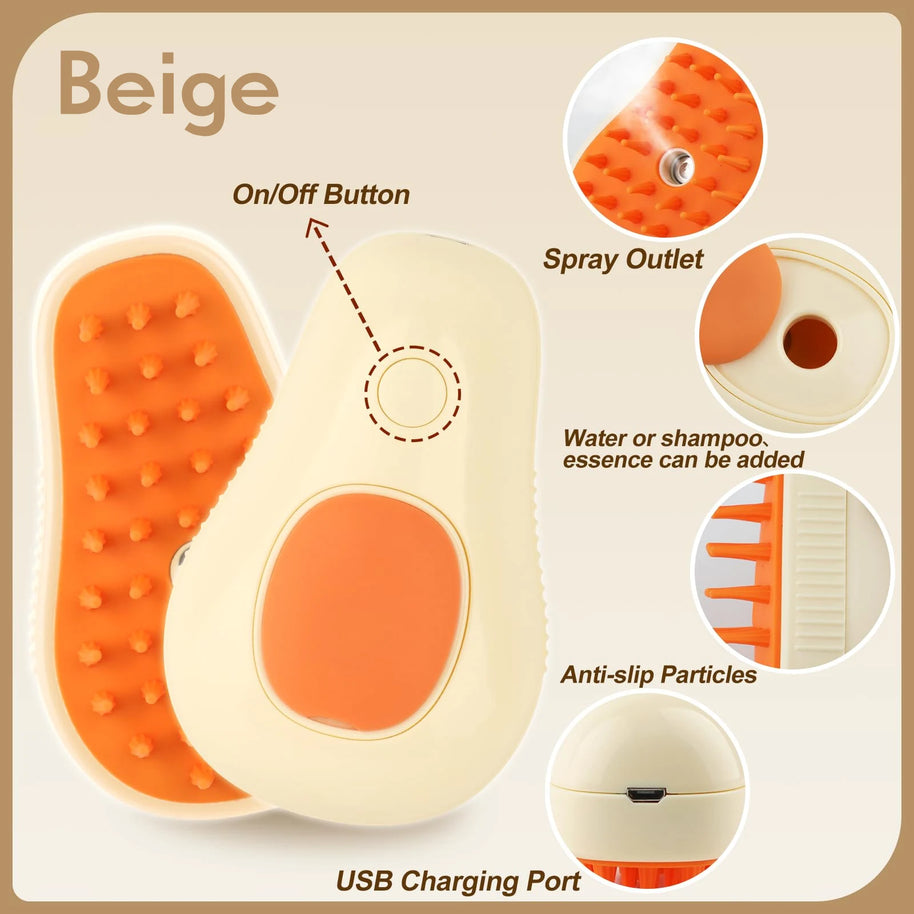 3-in-1 Electric Pet Brush – Hair Removal & Massage Comb for Cats & Dogs