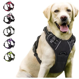 No-Pull Dog Harness with Front Clip – Reflective Heavy-Duty Harness for Large Dogs