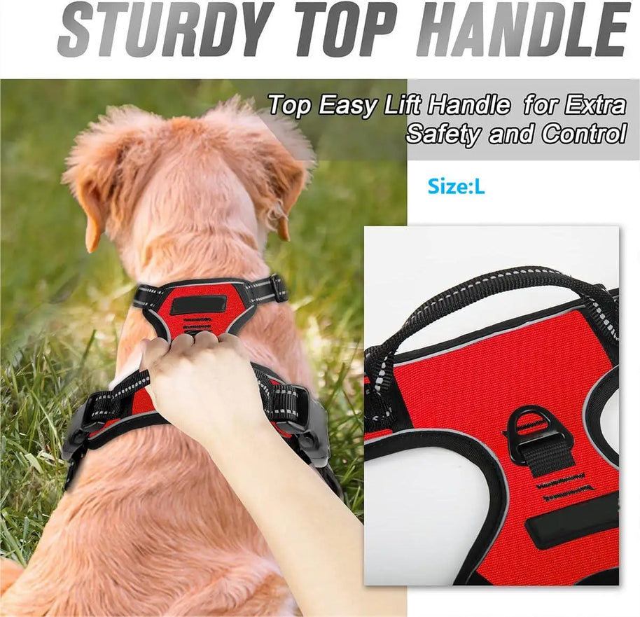 No-Pull Dog Harness with Front Clip – Reflective Heavy-Duty Harness for Large Dogs