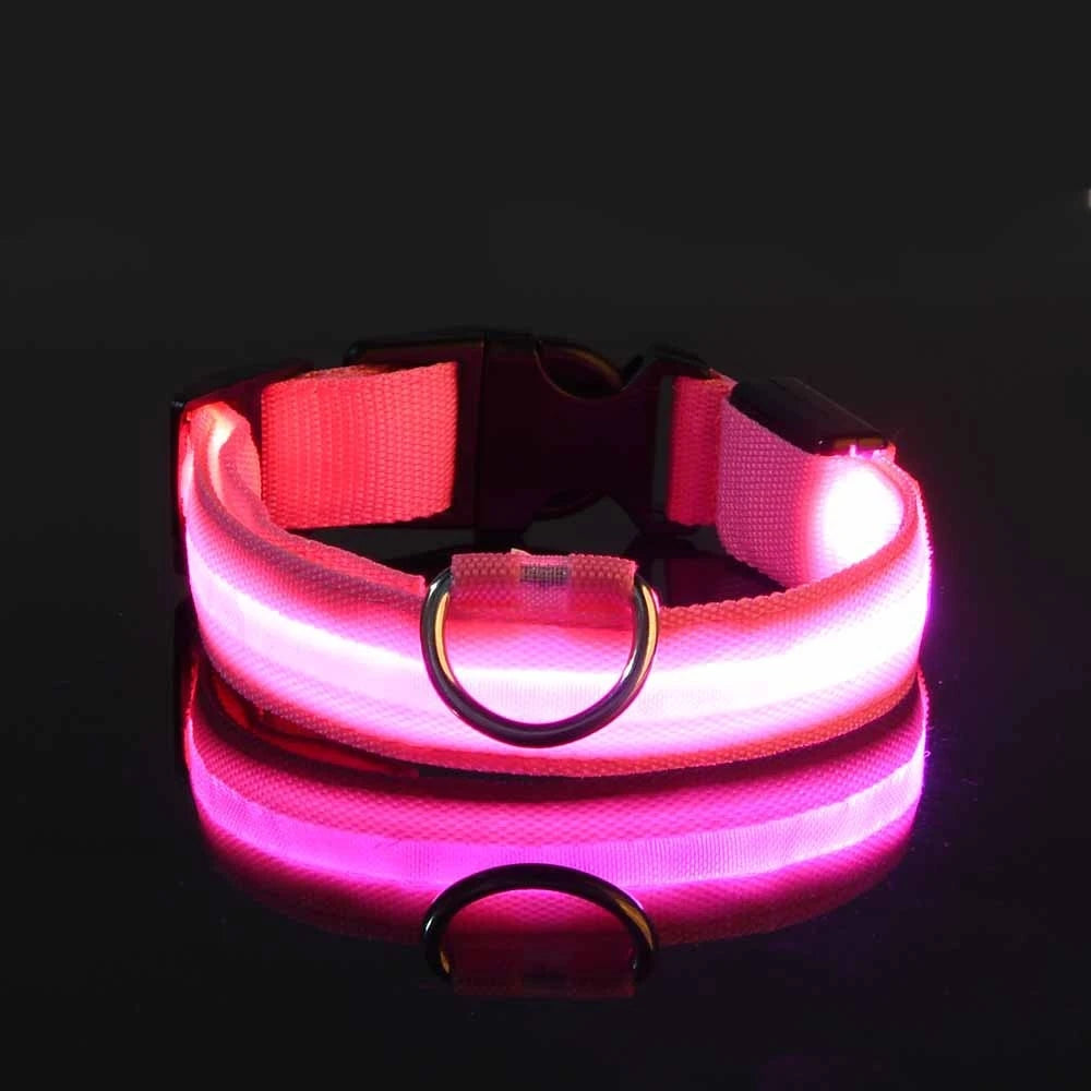 LED Glow Dog Leash & Collar – Night Safety Flashing Nylon Pet Collar