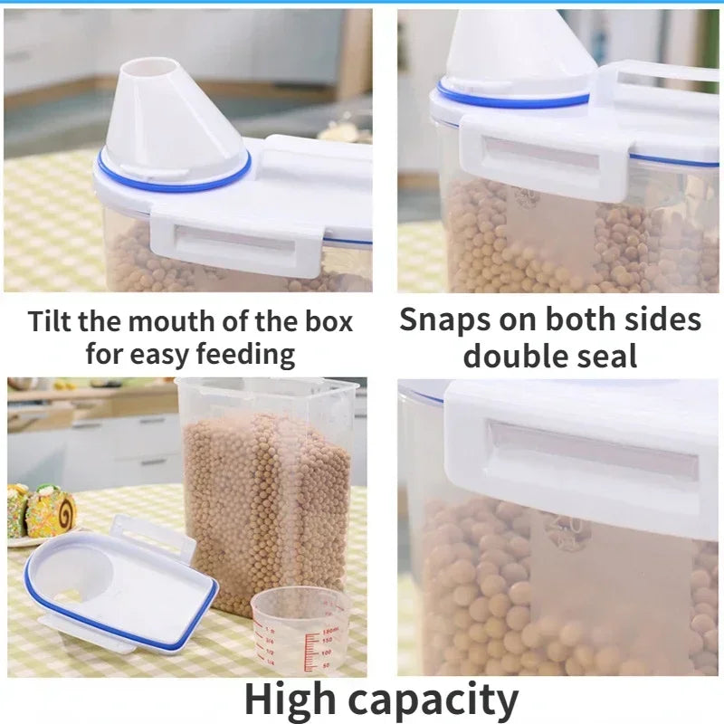Pet Food Storage Container with Measuring Cup – Airtight Dog & Cat Food Pail (1.5kg / 2kg)