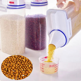 Pet Food Storage Container with Measuring Cup – Airtight Dog & Cat Food Pail (1.5kg / 2kg)