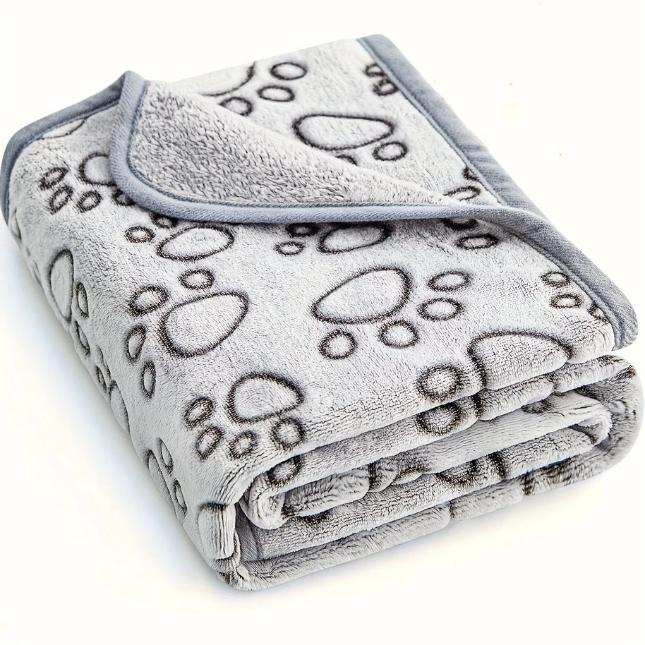 Soft Fluffy Pet Blanket – Cute Cartoon Pattern for Cats & Dogs