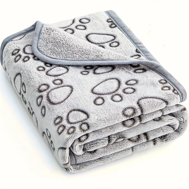 Soft Fluffy Pet Blanket – Cute Cartoon Pattern for Cats & Dogs