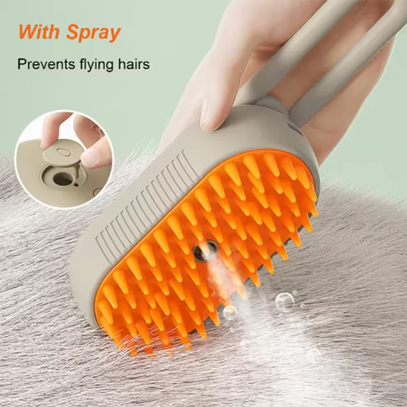 Steam Spray Pet Brush – Massage & Hair Removal Comb for Cats & Dogs