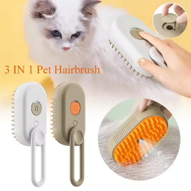 Steam Spray Pet Brush – Massage & Hair Removal Comb for Cats & Dogs