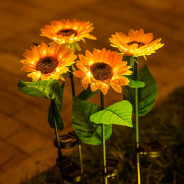 LED Solar Sunflower Garden Lights – Waterproof Outdoor Lawn & Pathway Decor