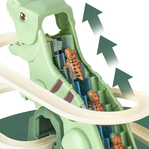 Dinosaur Climbing Slide Toy – Electric Music Track Set with 3 Dinosaurs, Fun Gift for Kids