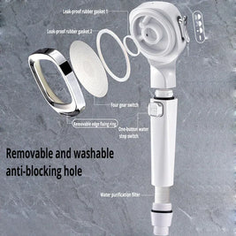 High Pressure Shower Head – 3 Mode Adjustable Water-Saving Spray with Stop Button