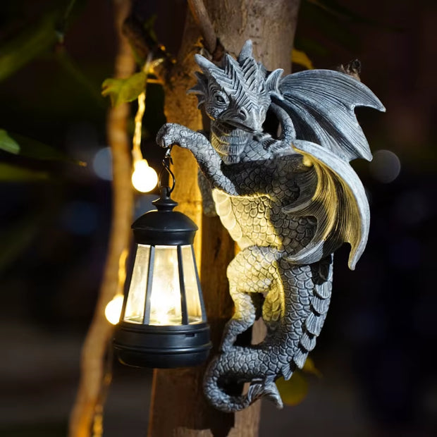 Solar-Powered Dinosaur Lantern Outdoor Hanging Decoration Lawn Garden Courtyard Balcony Decor Creative Gift Idea