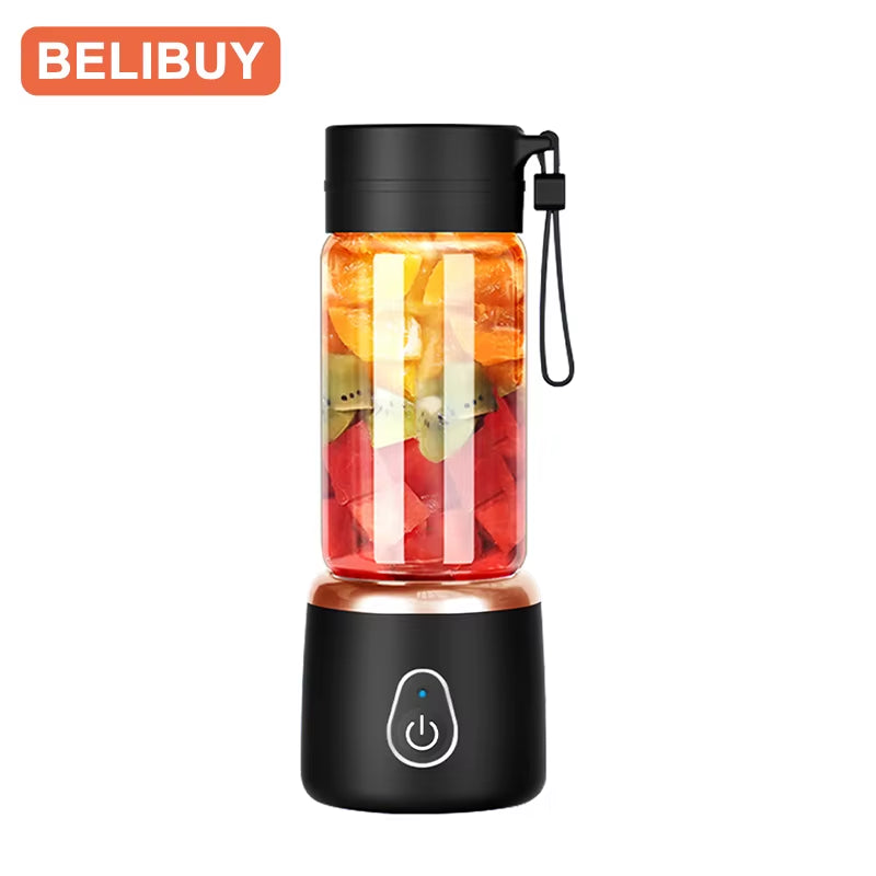 530ML Portable Electric Juicer Blender – USB Rechargeable Smoothie & Fruit Mixer Cup