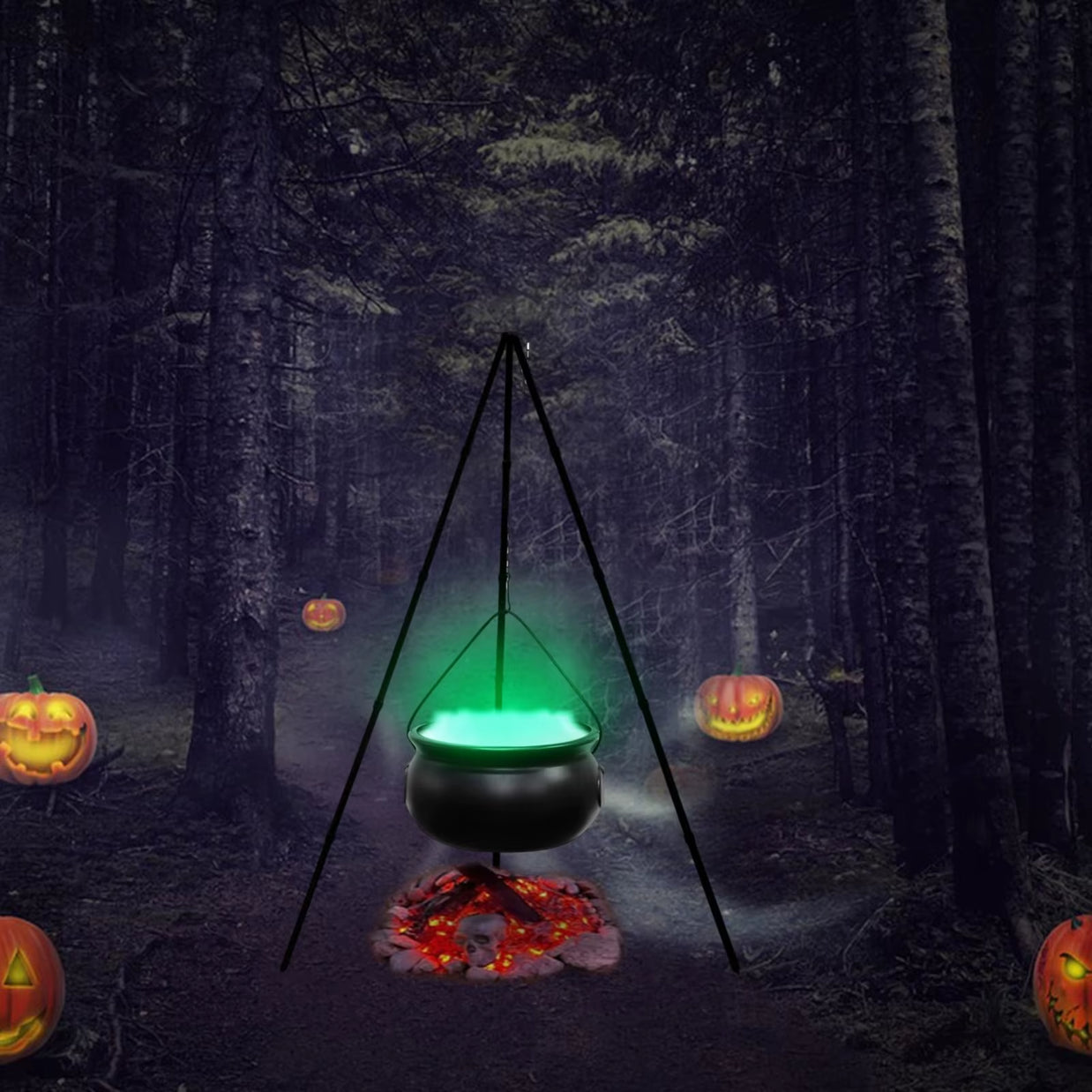 Candy Cauldron Halloween Bucket Witch Basket Plastic Treat Black Pot Bowl Kettle Trick Pumpkin Holder or Goodie Photo Costu