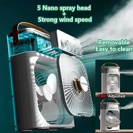 3-in-1 Portable Air Cooler Fan – Mini Air Conditioner & Humidifier with LED Night Light