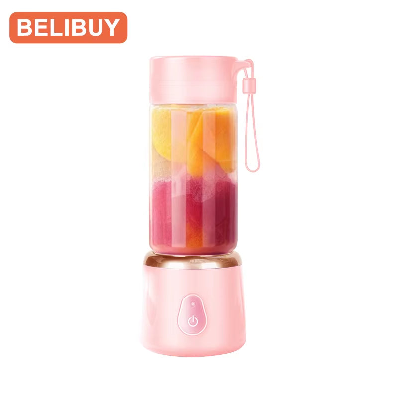 530ML Portable Electric Juicer Blender – USB Rechargeable Smoothie & Fruit Mixer Cup