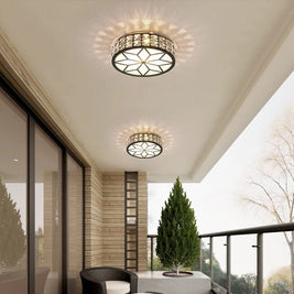 Nordic LED Crystal Ceiling Lamp – Modern Gold & Black Chandelier Light for Living Room