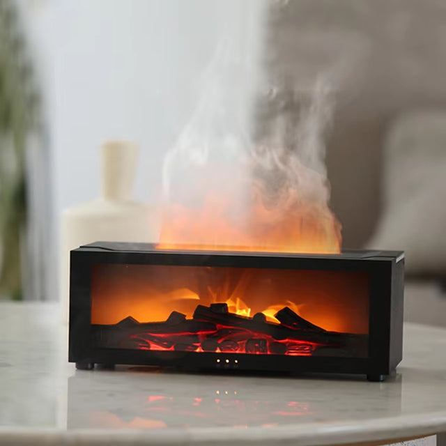 Creative Fireplace Humidifier & Aroma Diffuser – LED Light & Remote Control