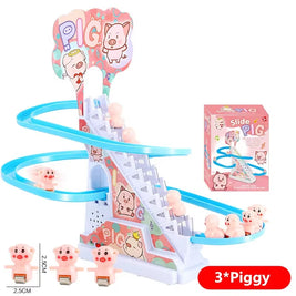 Electric Duck Race Track Toy – Climbing Roller Coaster Set with Lights & Music for Kids