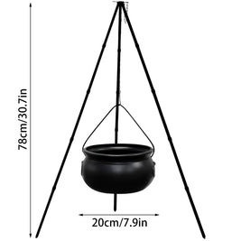 Candy Cauldron Halloween Bucket Witch Basket Plastic Treat Black Pot Bowl Kettle Trick Pumpkin Holder or Goodie Photo Costu