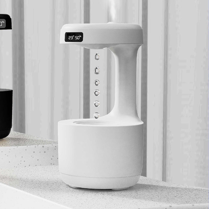 Anti-Gravity Bedroom Humidifier – Large Capacity Aroma Diffuser with Clock & Backflow Mist