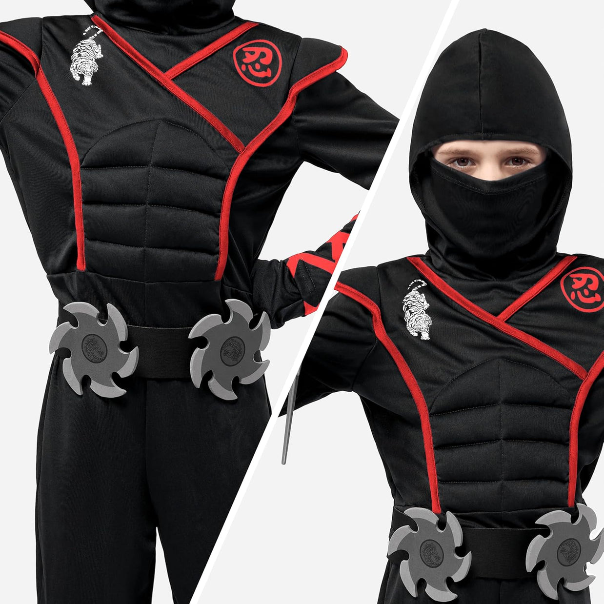 Halloween Ninja Costume, Ninja Outfit Set for Kids, Halloween Costumes for Boys Dress up Party