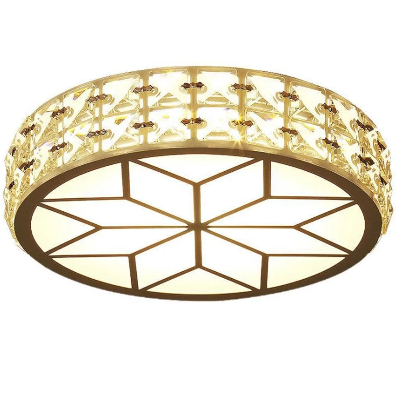 Nordic LED Crystal Ceiling Lamp – Modern Gold & Black Chandelier Light for Living Room