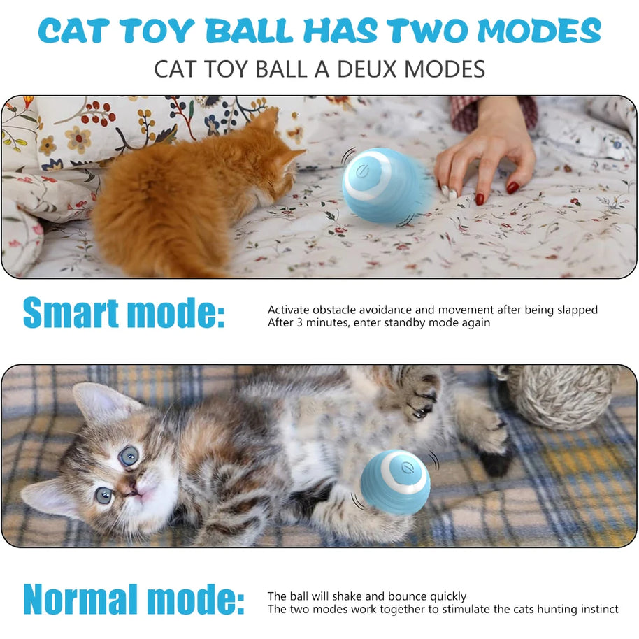 Smart Interactive Cat Toy Ball – Automatic Electric Rolling Ball for Active Cats